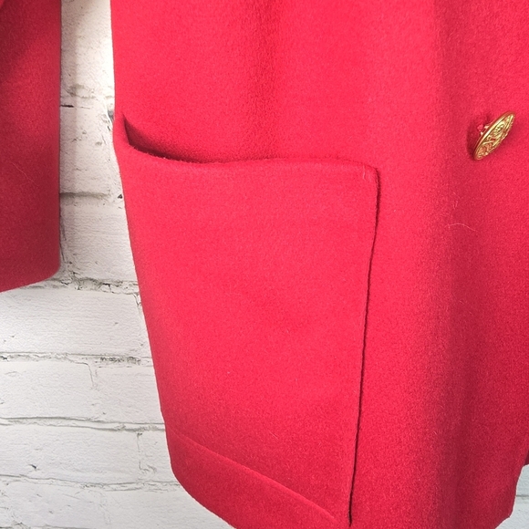 ASHLEY SCOTT VINTAGE WOOL DOUBLE BREASTED COAT GOLD BUTTONS LINED LARGE? - Picture 7 of 11